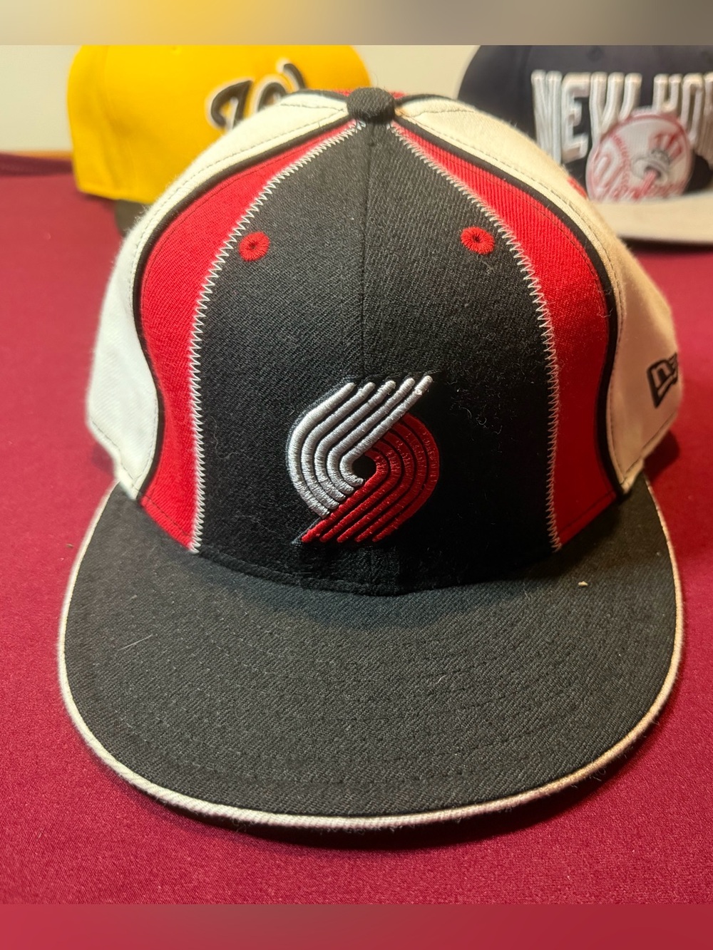 Portland Oregon Trail Blazers nba fitted hat 7 1/2 black